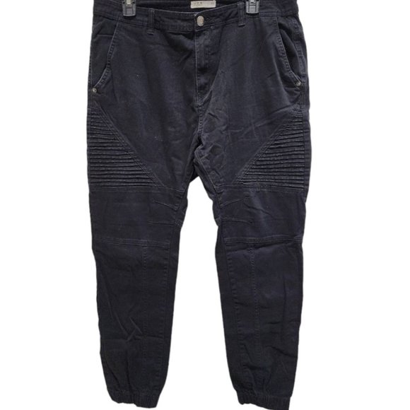 U2B Urban Basics Men's Size w34 Black Joggers Casual Zipp Pockets - Picture 1 of 16